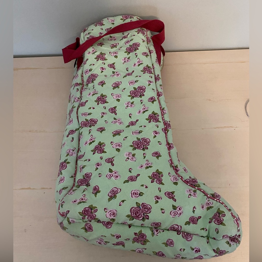 Equine Couture Standard Cotton Floral Mint and Pink Boot Bag - Picture 5 of 14